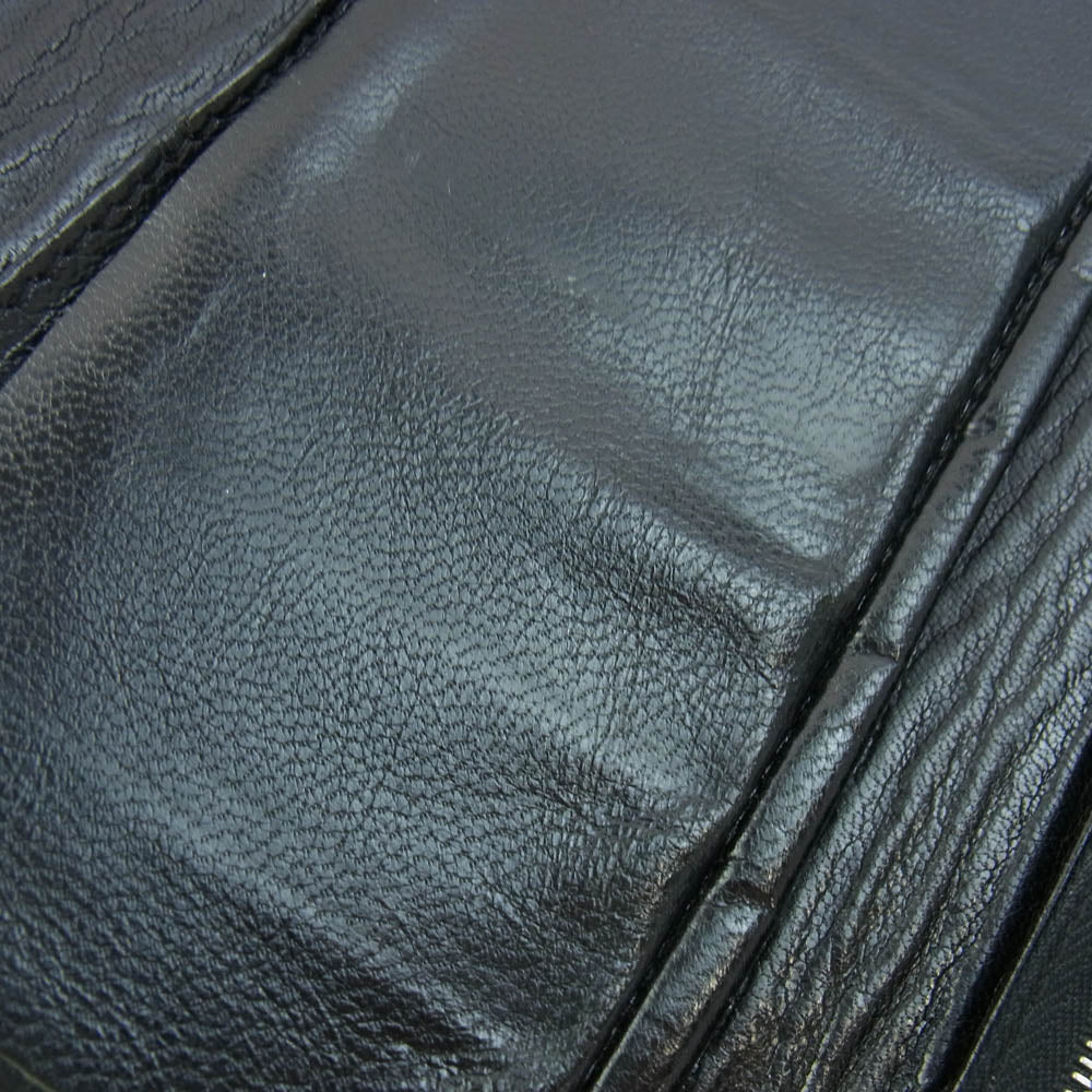 BILL WALL LEATHER ビルウォールレザー コンチョボタン ラージカレンシー ロングウォレット 長財布 ブラック系【中古】