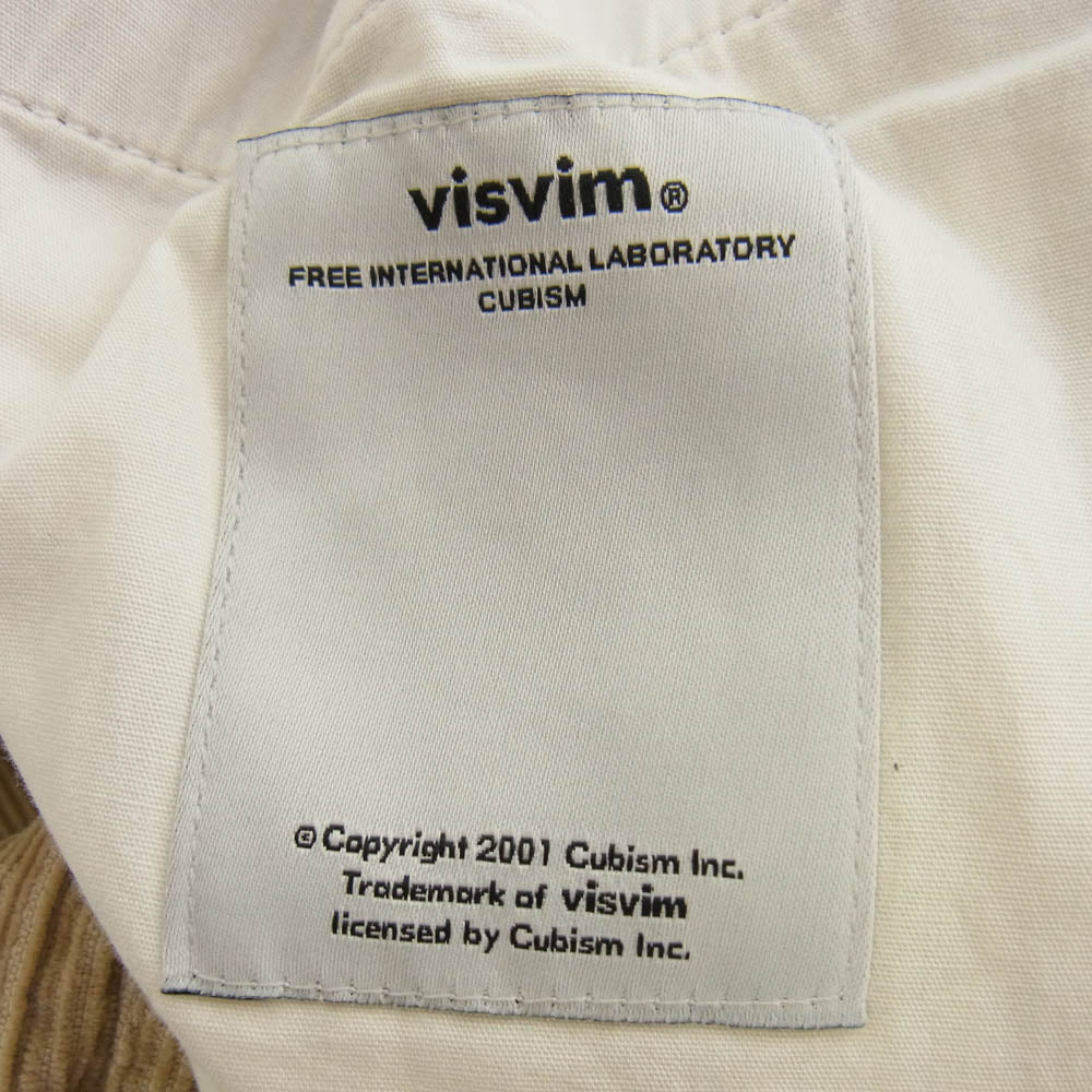 VISVIM ビズビム 03.5725.9567 レザーパッチ コーデュロイ パンツ ベージュ系 M【中古】