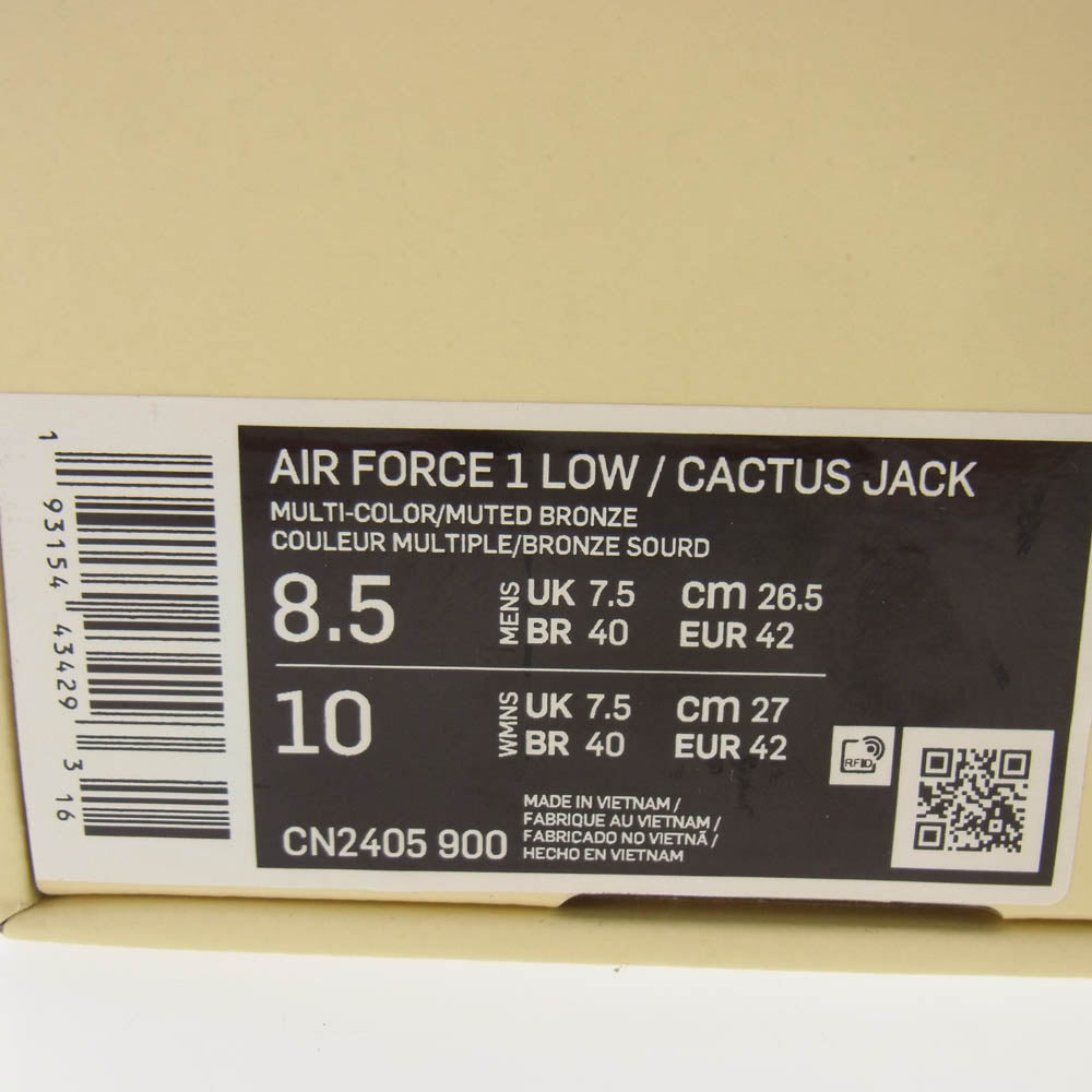 NIKE ナイキ CN2405-900 × Travis Scott トラヴィススコット フェイクバスターズ鑑定済 Air Force 1 Low Cactus Jack Multi Color エアフォース1 ロー カクタス ジャック スニーカー マルチカラー系 26.5cm【極上美品】【中古】