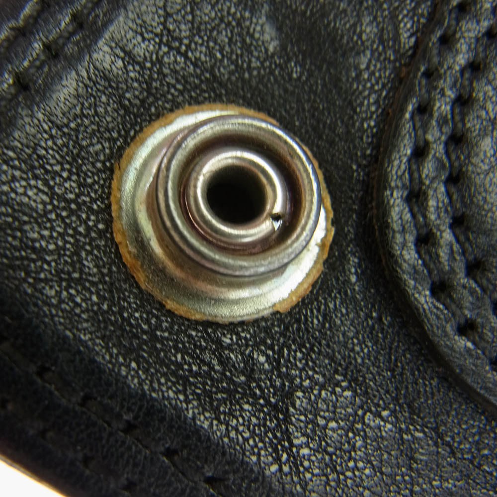 CHROME HEARTS クロムハーツ（原本無） OLD オールド 1ZIP 1ジップ レザー ウォレット ケルティック ボタン ブラック系【中古】