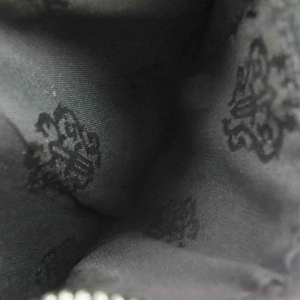 CHROME HEARTS クロムハーツ（原本無） 3FOLD 3フォールド レザー ウォレット ケルティックフローラル ボタン ブラック系【中古】