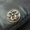 CHROME HEARTS クロムハーツ（原本無） 3FOLD 3フォールド レザー ウォレット ケルティックフローラル ボタン ブラック系【中古】