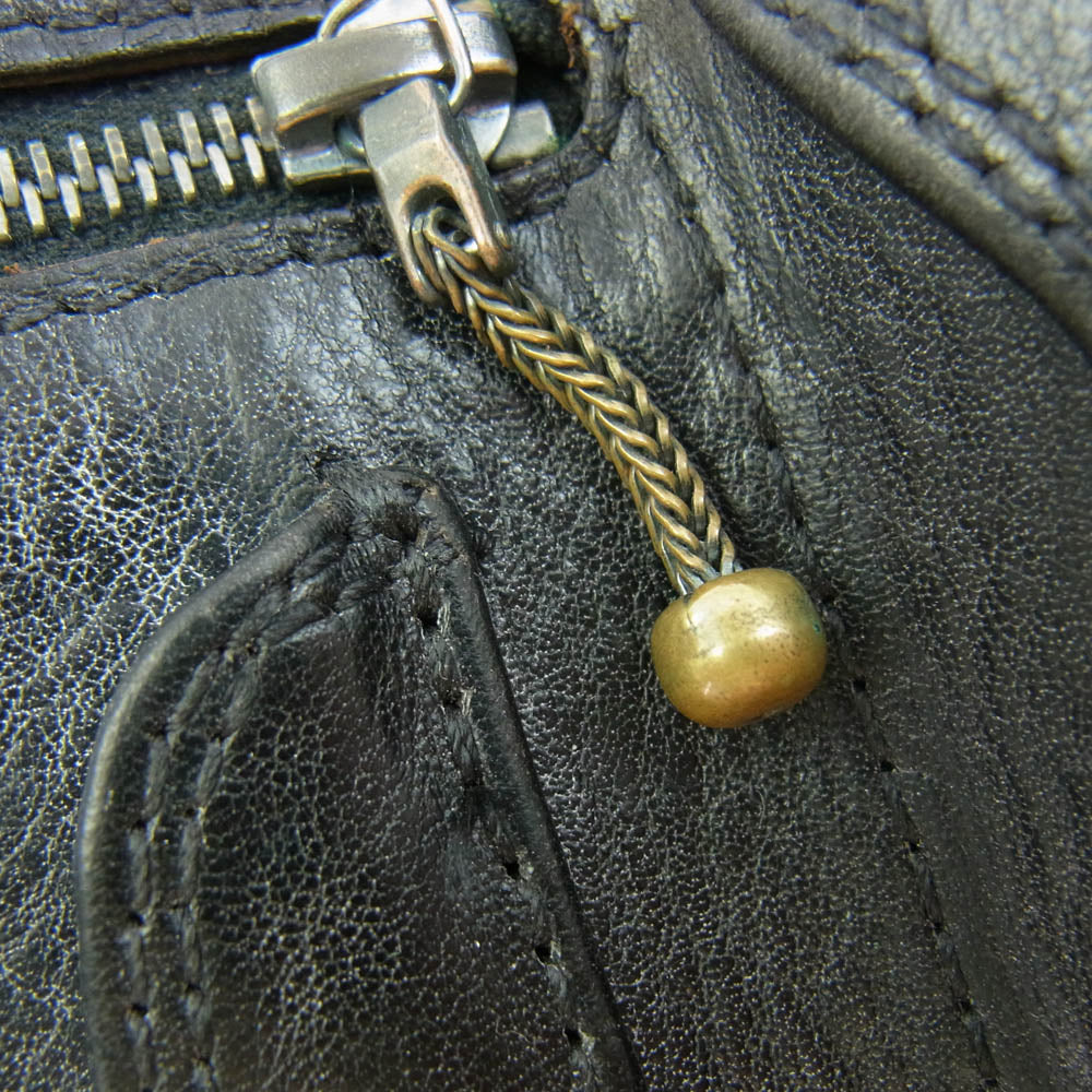 CHROME HEARTS クロムハーツ（原本無） 3FOLD 3フォールド レザー ウォレット ケルティックフローラル ボタン ブラック系【中古】