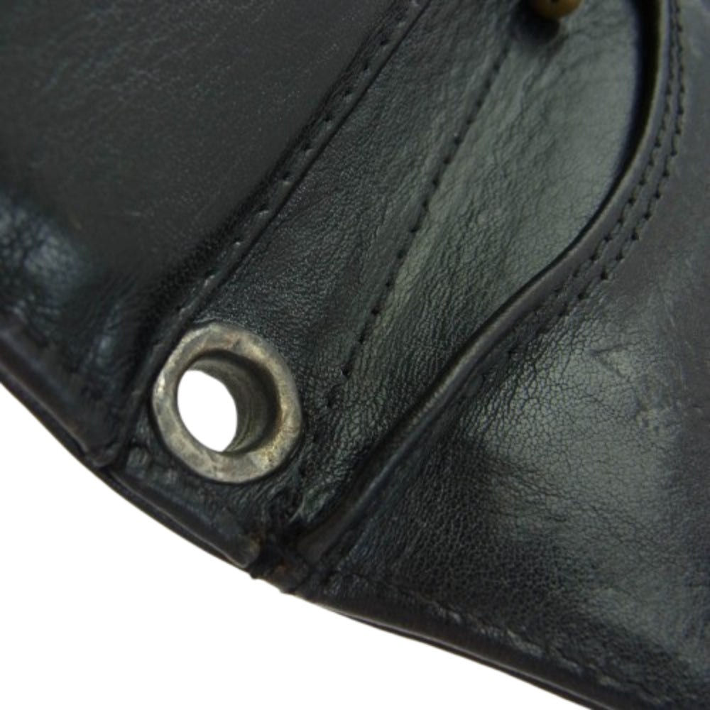 CHROME HEARTS クロムハーツ（原本無） 3FOLD 3フォールド レザー ウォレット ケルティックフローラル ボタン ブラック系【中古】