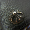 CHROME HEARTS クロムハーツ（原本無） 3FOLD 3フォールド レザー ウォレット クロス ボタン ブラック系【中古】