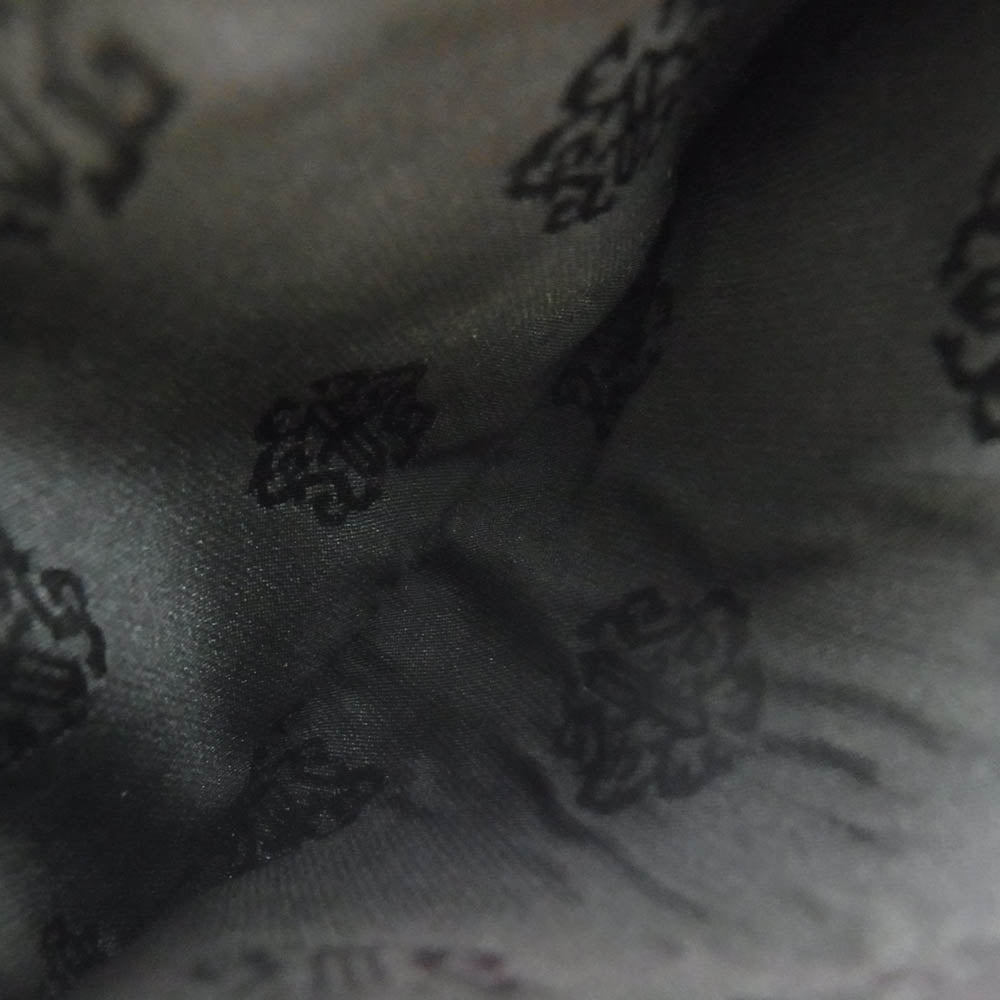 CHROME HEARTS クロムハーツ（原本無） 3FOLD LARGE ラージ 3フォールド レザー ウォレット フローラル ボタン コノリーレザー ブラック系【中古】