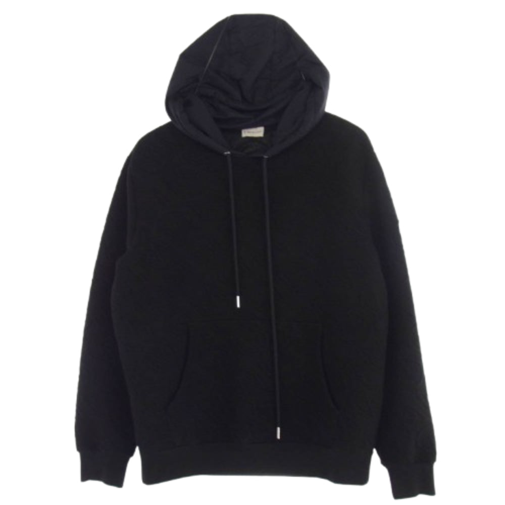 MONCLER モンクレール 22AW H20918G00040 899Q8 モンクレールジャパンタグ エンボスロゴ 刺繍 ナイロンフード スウェット パーカー ブラック系 L【中古】