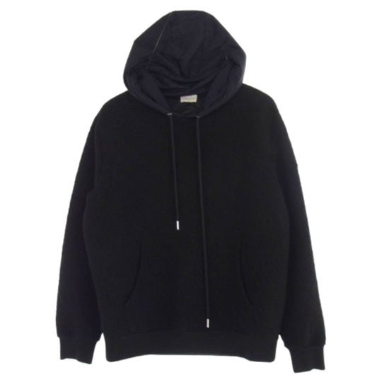 MONCLER モンクレール 22AW H20918G00040 899Q8 モンクレールジャパンタグ エンボスロゴ 刺繍 ナイロンフード スウェット パーカー ブラック系 L【中古】