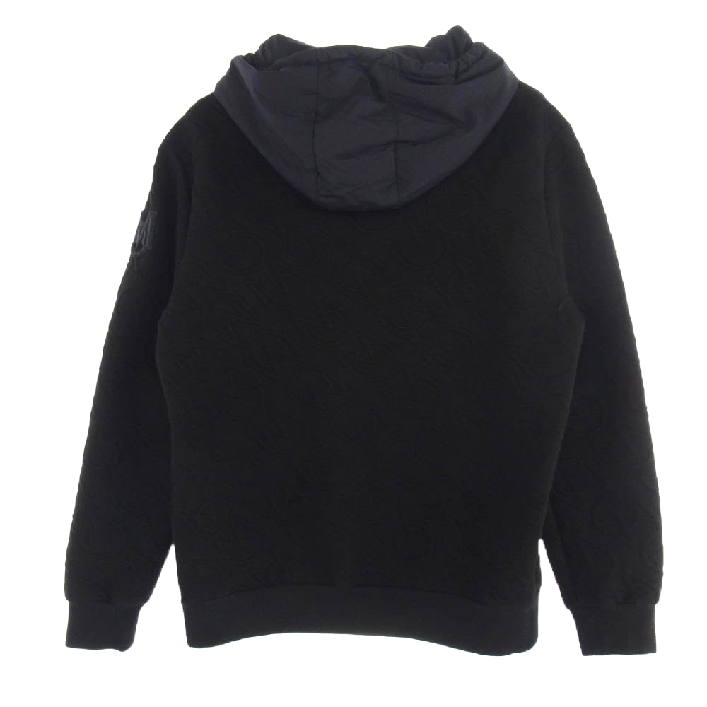 MONCLER モンクレール 22AW H20918G00040 899Q8 モンクレールジャパンタグ エンボスロゴ 刺繍 ナイロンフード スウェット パーカー ブラック系 L【中古】