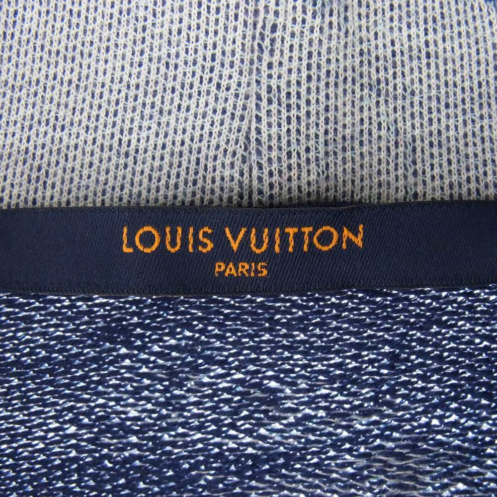 LOUIS VUITTON ルイ・ヴィトン 22AW RM222M N31 HNY28W モノグラム バンダナ ショートスリーブ フーディ パーカー ネイビー系 グレー系 L【中古】