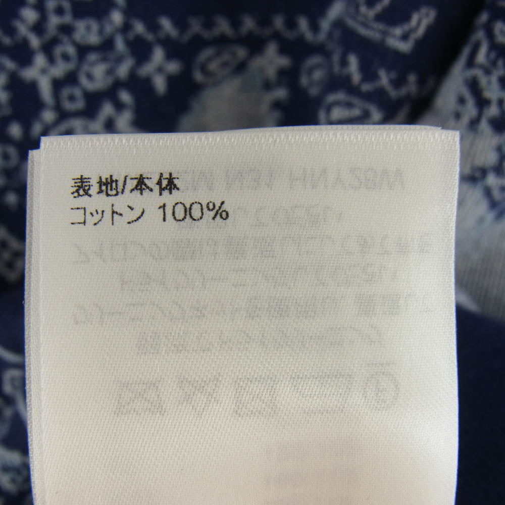 LOUIS VUITTON ルイ・ヴィトン 22AW RM222M N31 HNY28W モノグラム バンダナ ショートスリーブ フーディ パーカー ネイビー系 グレー系 L【中古】