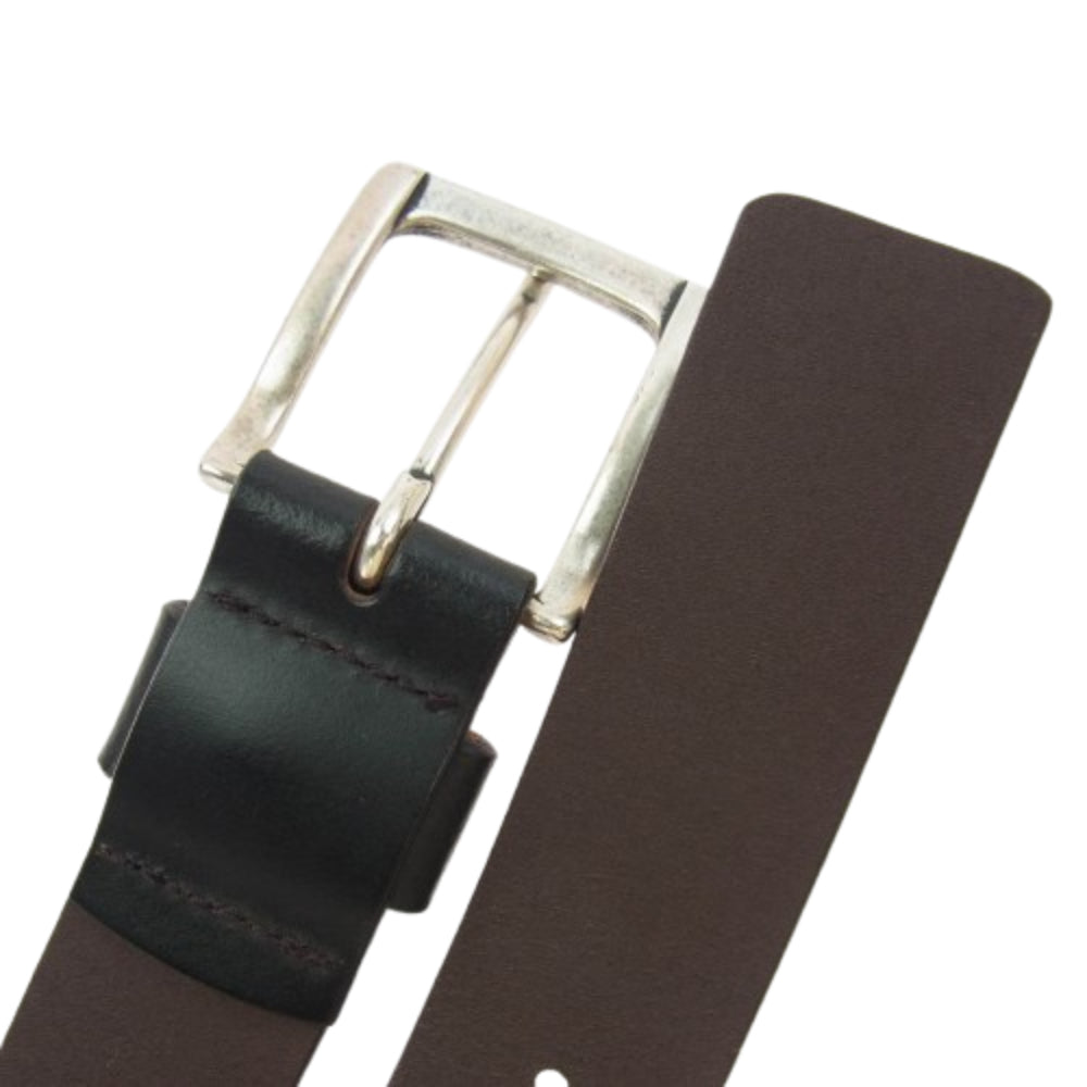 Emporio Armani エンポリオ・アルマーニ Y4S198 LEATHER BELT ロゴ レザー ベルト ブラック系【中古】