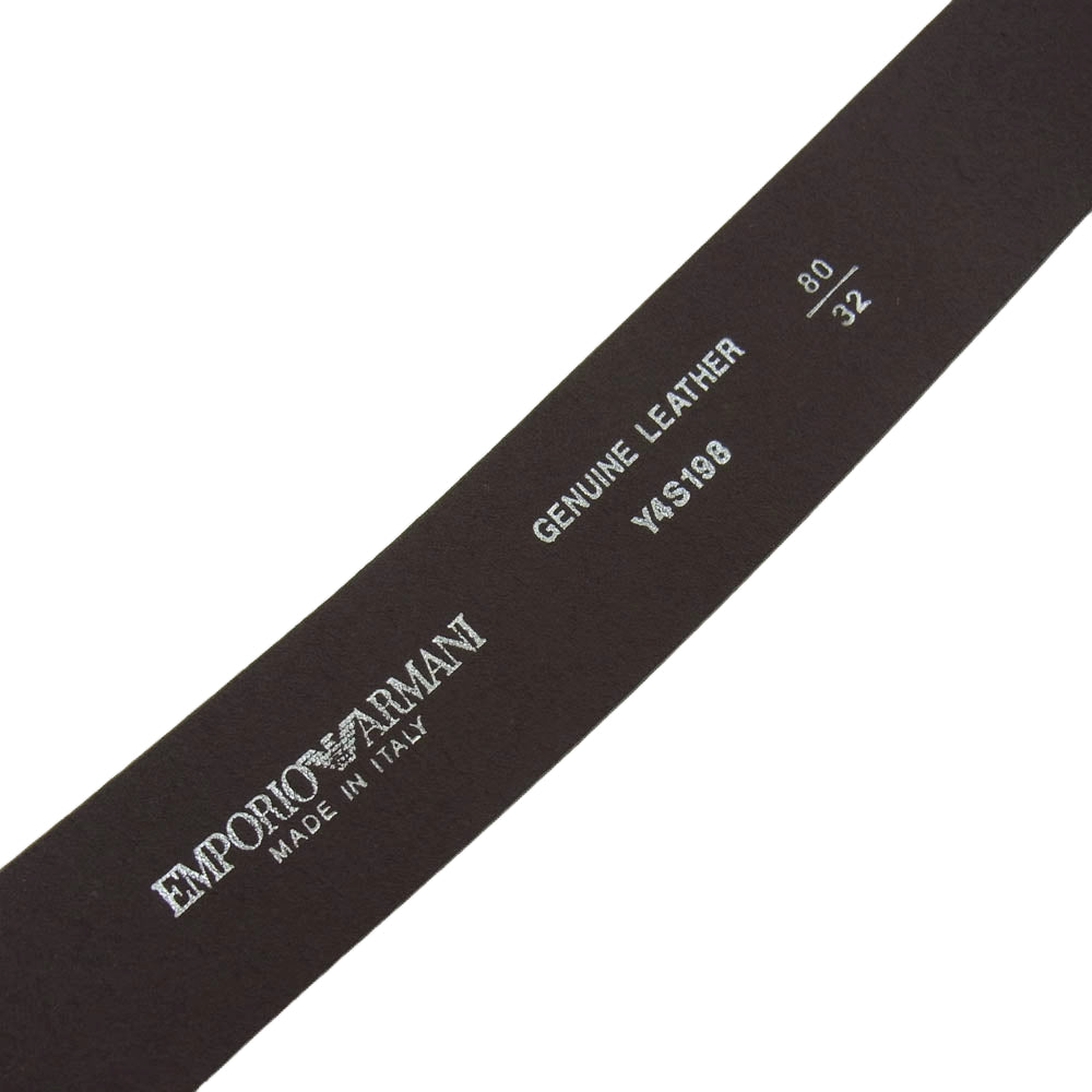 Emporio Armani エンポリオ・アルマーニ Y4S198 LEATHER BELT ロゴ レザー ベルト ブラック系【中古】