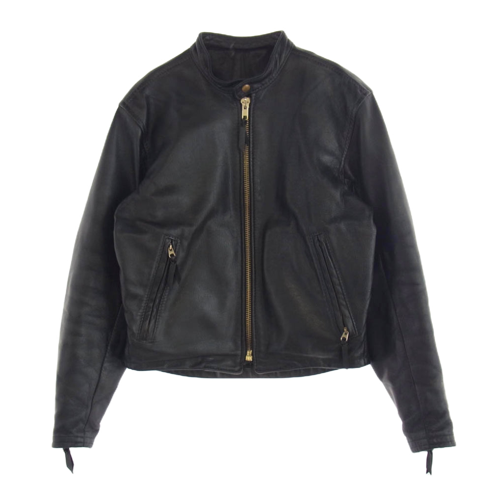 LANGLITZ LEATHERS ラングリッツレザーズ キャスケード センタージップ カスタム ゴートレザー シングル ライダース ジャケット ブラック系【中古】