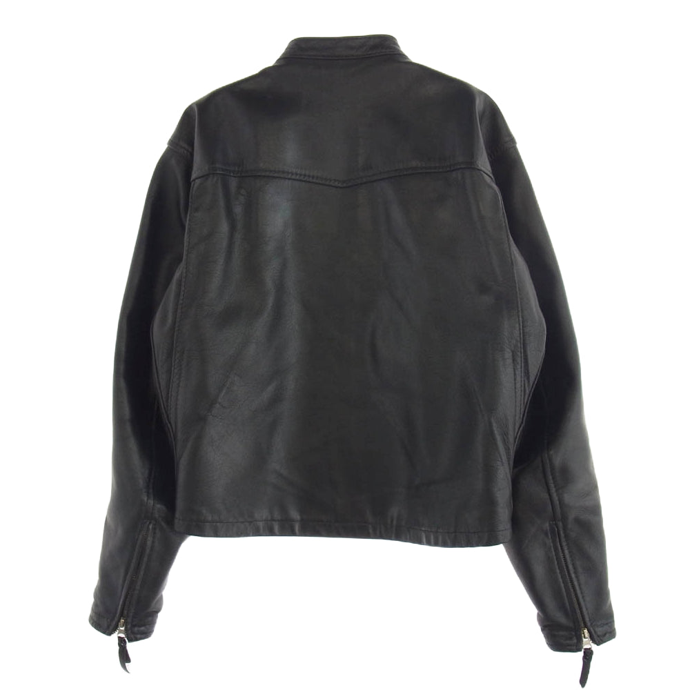 LANGLITZ LEATHERS ラングリッツレザーズ キャスケード センタージップ カスタム ゴートレザー シングル ライダース ジャケット ブラック系【中古】