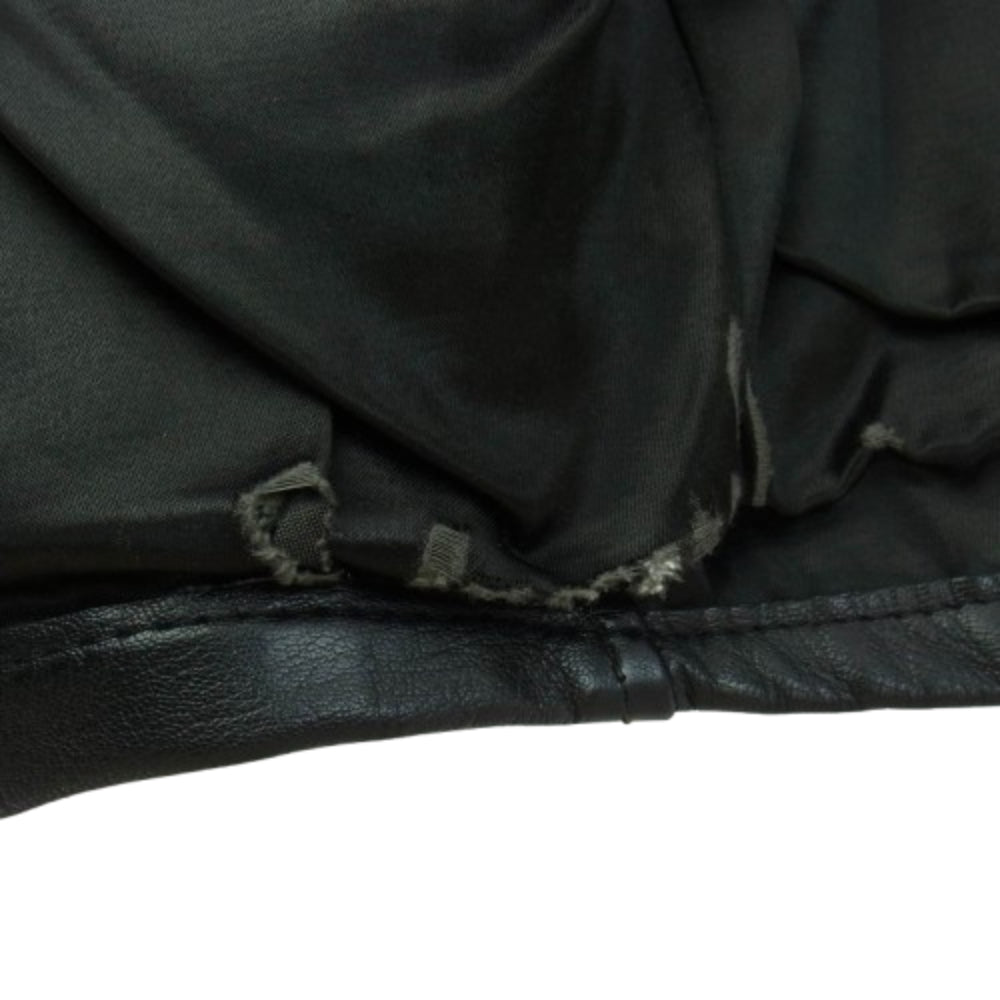 LANGLITZ LEATHERS ラングリッツレザーズ キャスケード センタージップ カスタム ゴートレザー シングル ライダース ジャケット ブラック系【中古】