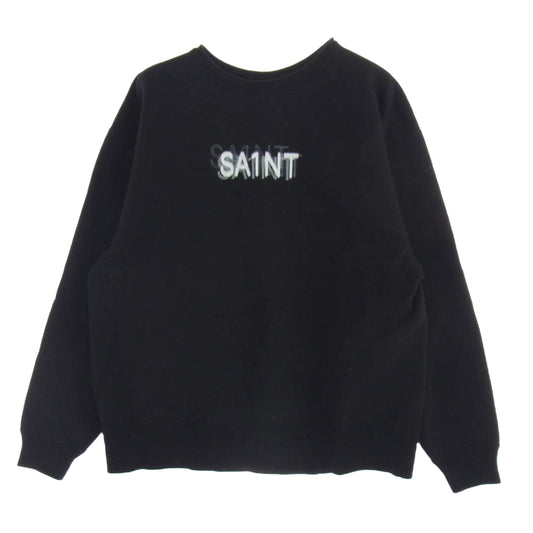 SAINT MICHAEL セントマイケル SM-HR8-0000-044 CRW-N SWT 7 DEADLY ロゴ クルーネック スウェット ブラック系 M【極上美品】【中古】