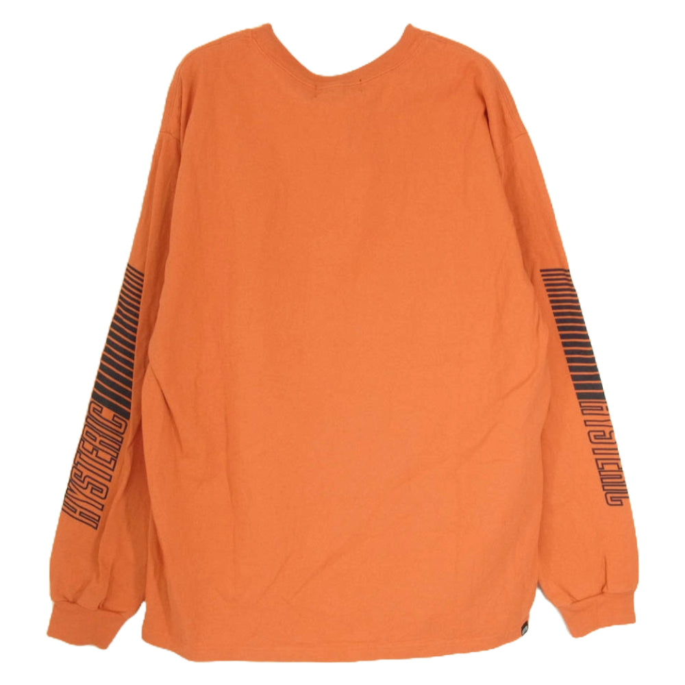 HYSTERIC GLAMOUR ヒステリックグラマー 25SS 02251CL06 HG.INC. フロント アーム ロゴプリント ロングスリーブ Tシャツ 長袖カットソー オレンジ系 L【中古】