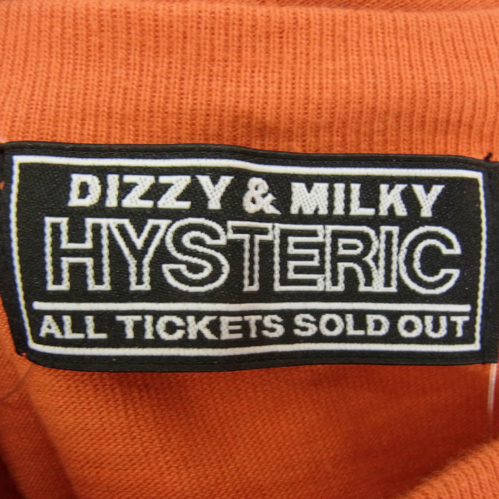 HYSTERIC GLAMOUR ヒステリックグラマー 25SS 02251CL06 HG.INC. フロント アーム ロゴプリント ロングスリーブ Tシャツ 長袖カットソー オレンジ系 L【中古】
