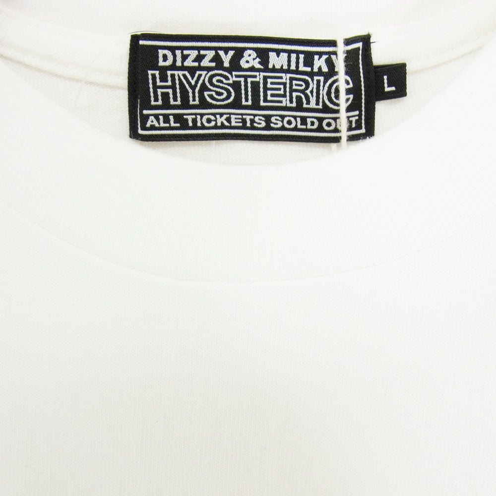 HYSTERIC GLAMOUR ヒステリックグラマー 25SS 02251CT07 HYS STARS フロントプリント Tシャツ 半袖カットソー ホワイト系 L【新古品】【未使用】【中古】