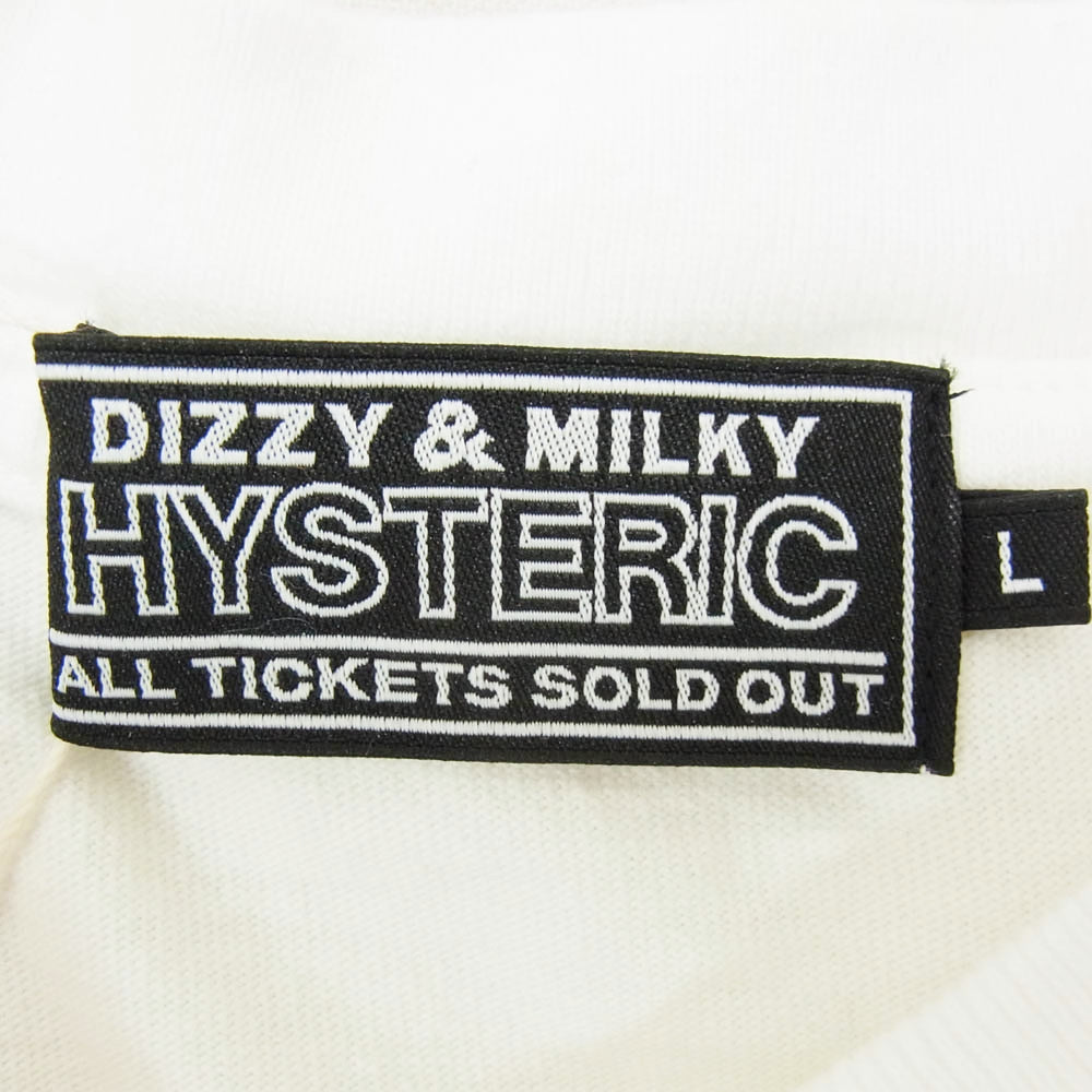 HYSTERIC GLAMOUR ヒステリックグラマー 25SS 02251CT07 HYS STARS フロントプリント Tシャツ 半袖カットソー ホワイト系 L【新古品】【未使用】【中古】