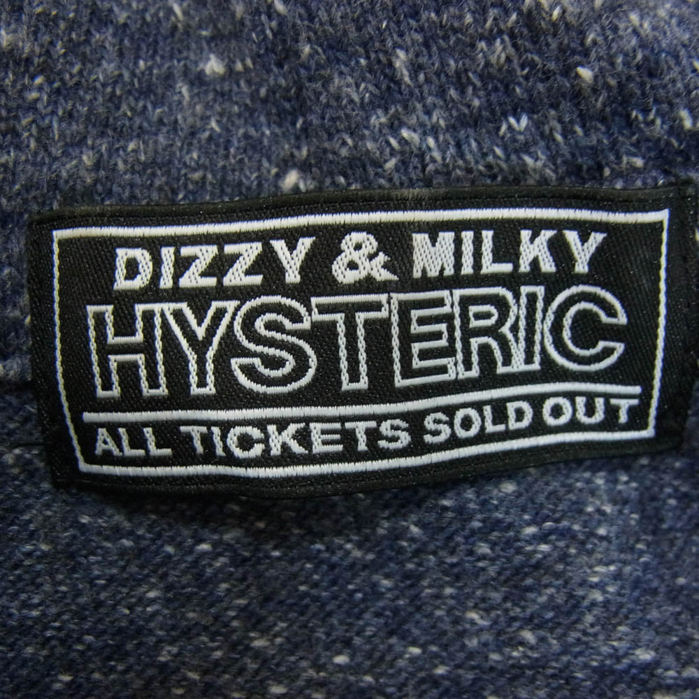 HYSTERIC GLAMOUR ヒステリックグラマー 25SS 02251CF03 COFFEE SHOP バックプリント ジップアップ パーカー ブルー系 L【美品】【中古】