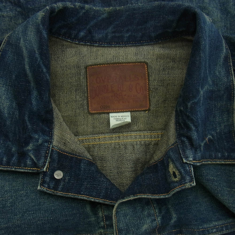 RRL ダブルアールエル ヴィンテージ加工 WESTVIEW DENIM TRUCKER JACKET ウエストビュー デニム トラッカー ジャケット インディゴブルー系 XL【中古】