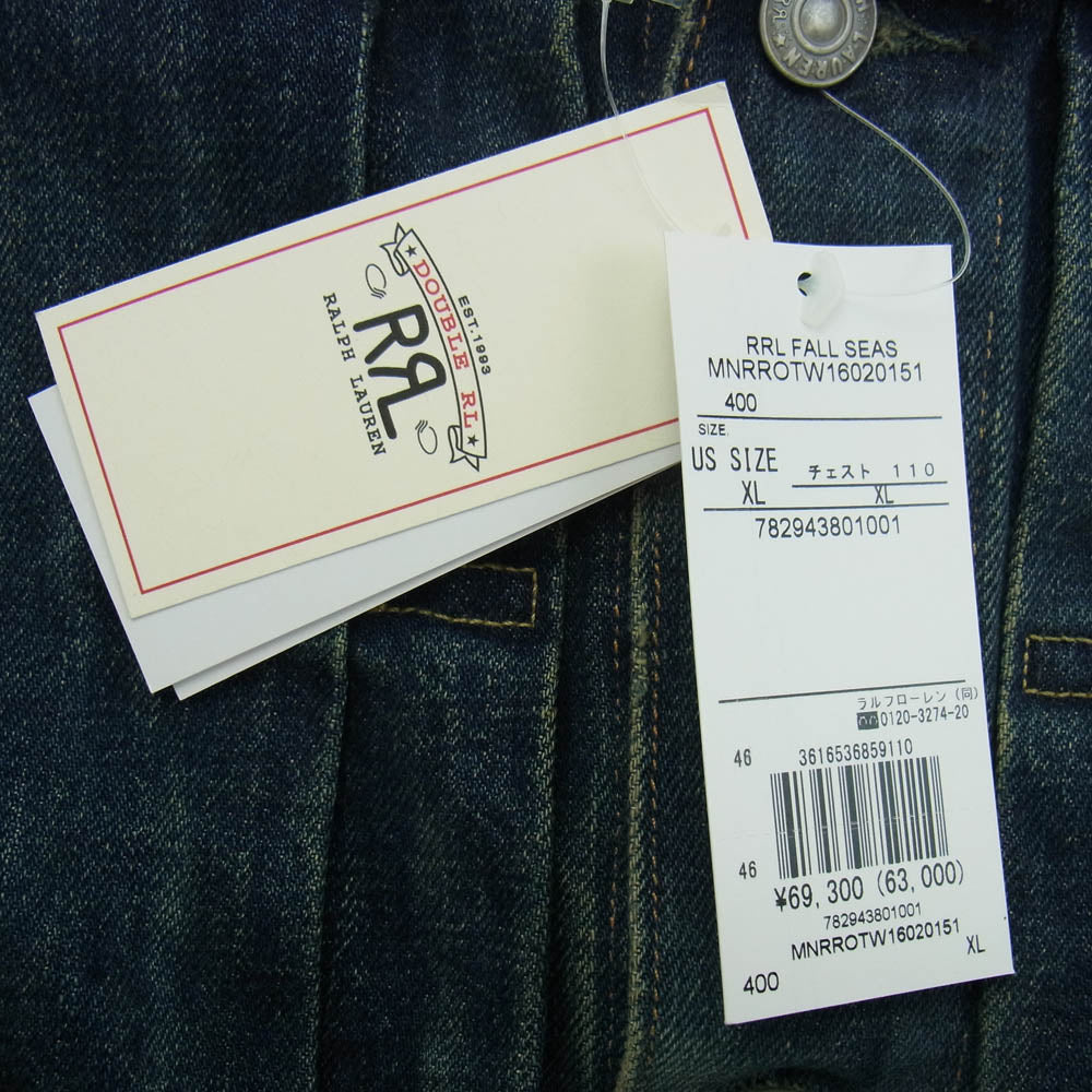 RRL ダブルアールエル ヴィンテージ加工 WESTVIEW DENIM TRUCKER JACKET ウエストビュー デニム トラッカー ジャケット インディゴブルー系 XL【中古】