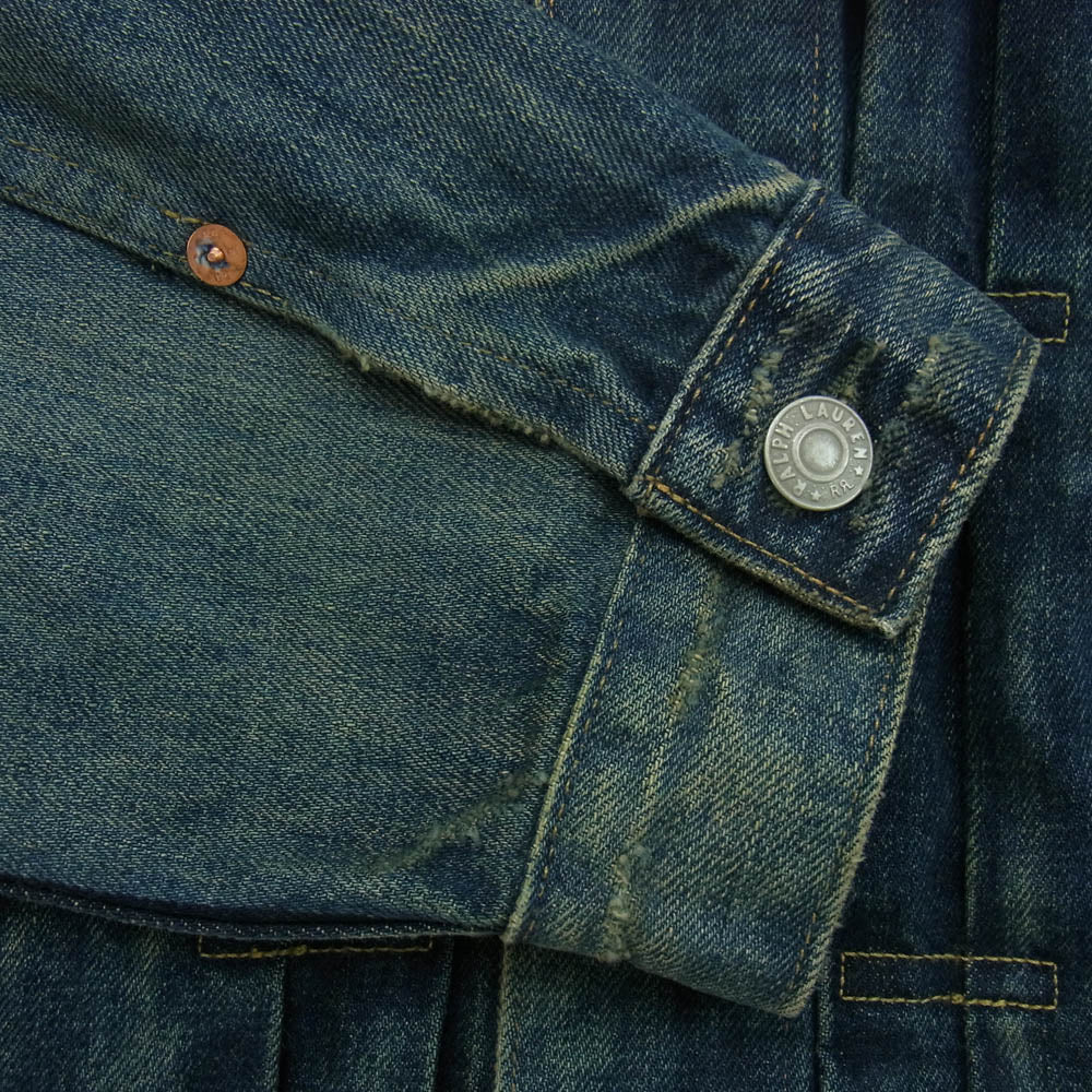 RRL ダブルアールエル ヴィンテージ加工 WESTVIEW DENIM TRUCKER JACKET ウエストビュー デニム トラッカー ジャケット インディゴブルー系 XL【中古】