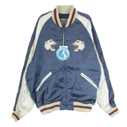 HYSTERIC GLAMOUR ヒステリックグラマー 25SS 02251AB03 FLAMING YOUTH フレーミングユース 白虎 刺繍 スカジャン ブルゾン ブルー系 L【新古品】【未使用】【中古】