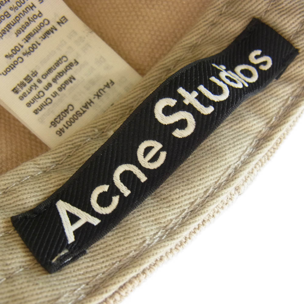 ACNE STUDIOS アクネストゥディオズ HATS000146 Mushroom beige six panel baseball cap マッシュルーム パネル フェイス パッチ ベースボール キャップ ベージュ系【中古】