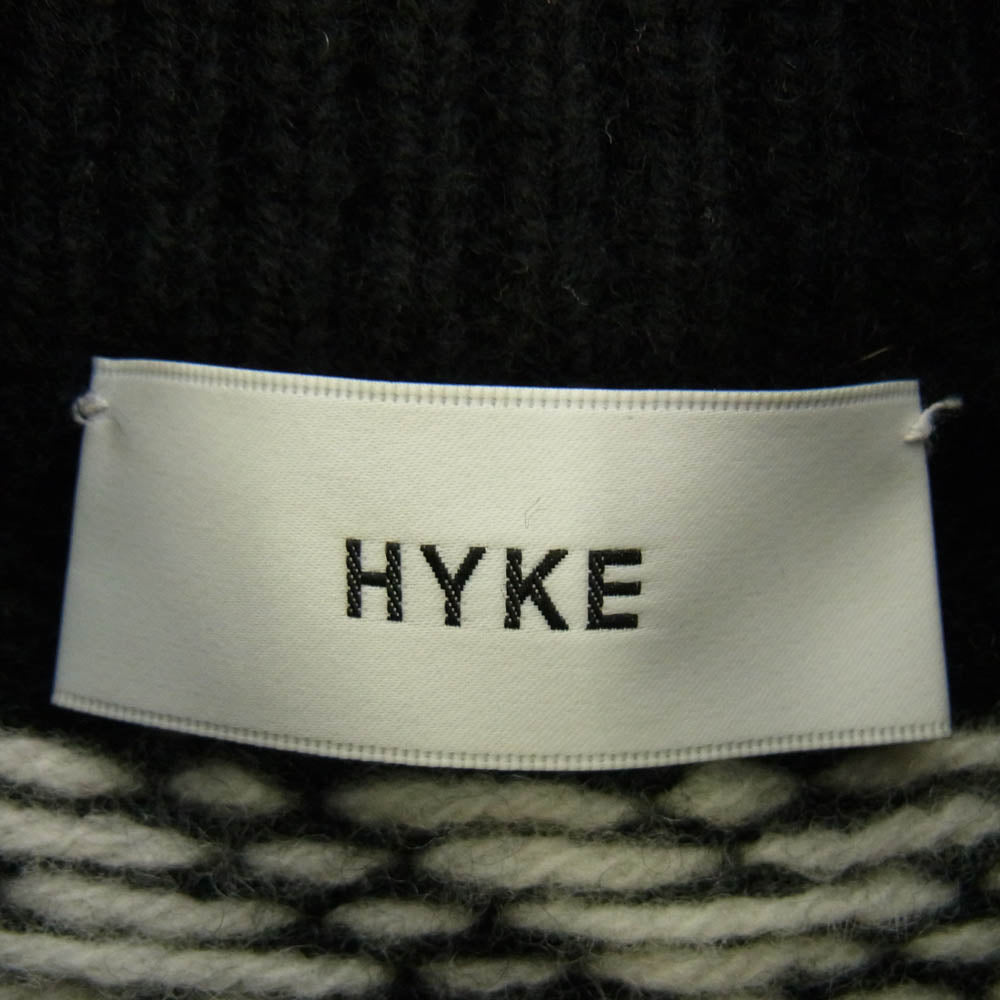 HYKE ハイク 23AＷ NORDIC FRINGE SWEATER VEST ノルディック フリンジ セーター ニット ベスト ブラック系【中古】