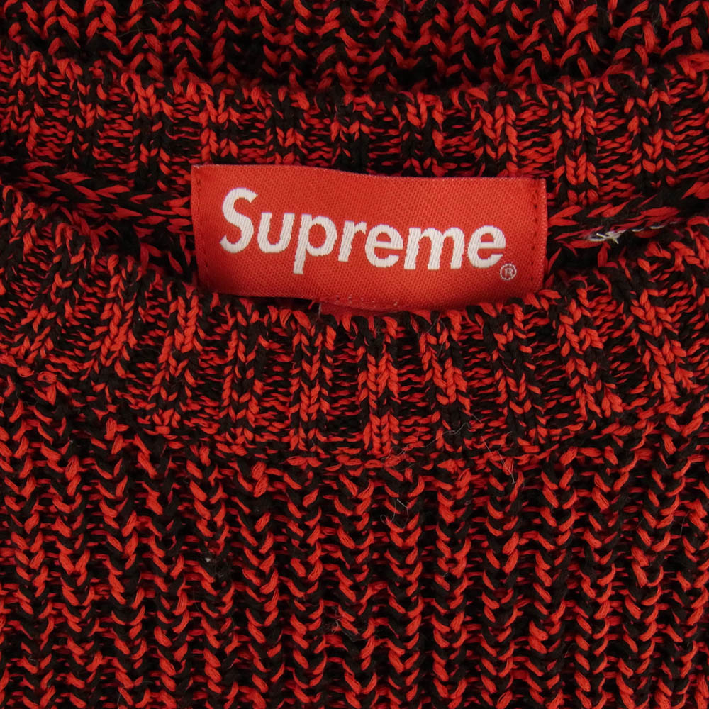 Supreme シュプリーム 21AW Melange Rib Knit Sweater メランジェ リブ ニット セーター レッド系 L【中古】