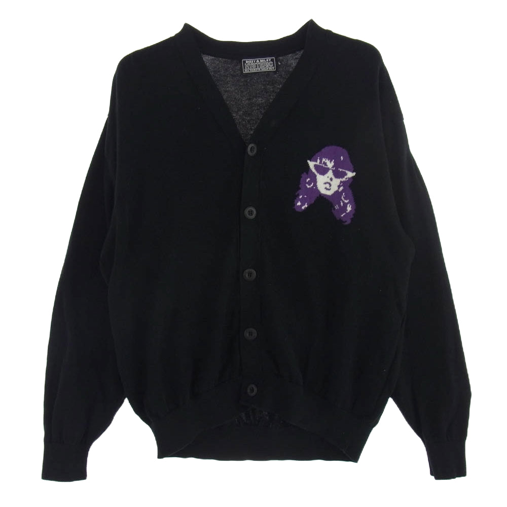 HYSTERIC GLAMOUR ヒステリックグラマー 02221ND02 ガールズバンド THE VOLTAGE 編込 カーディガン ブラック系 L【中古】