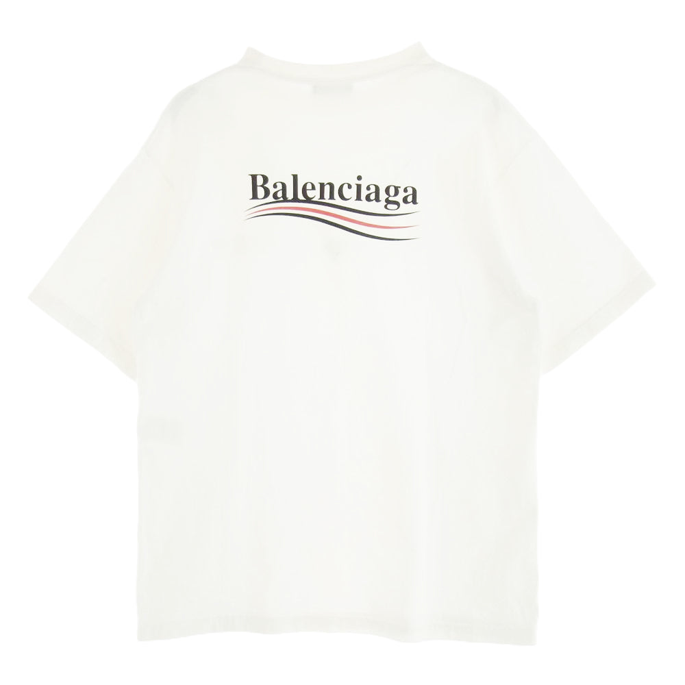 BALENCIAGA バレンシアガ 620969 TIV52 Political Campaign Large Fit Tee キャンペーンロゴ 半袖 Tシャツ ホワイト系 XXS【中古】