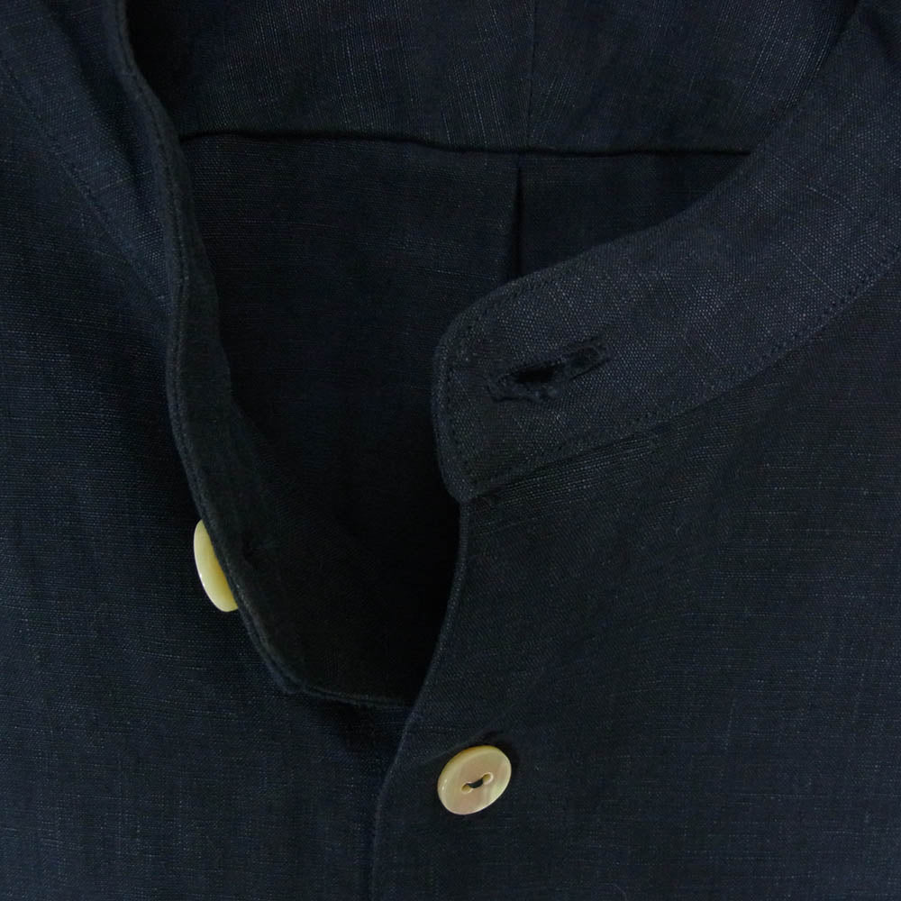 マーティーアンドサンズ 23SS MT3103-0605A LINEN PULL OVER SHIRTS リネン プルオーバー 長袖シャツ ネイビー系 2【中古】