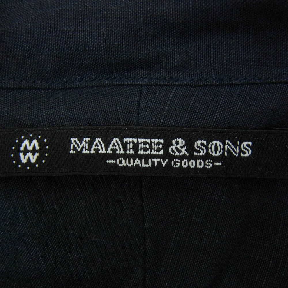 マーティーアンドサンズ 23SS MT3103-0605A LINEN PULL OVER SHIRTS リネン プルオーバー 長袖シャツ ネイビー系 2【中古】