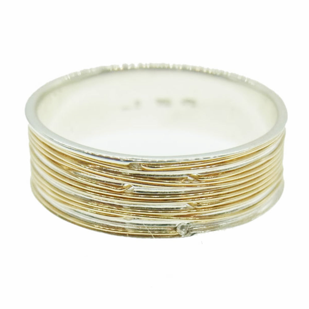 ダントミマツ SPOOL RING LONG K18 SILVER925 リング ゴールド シルバー 9号【中古】