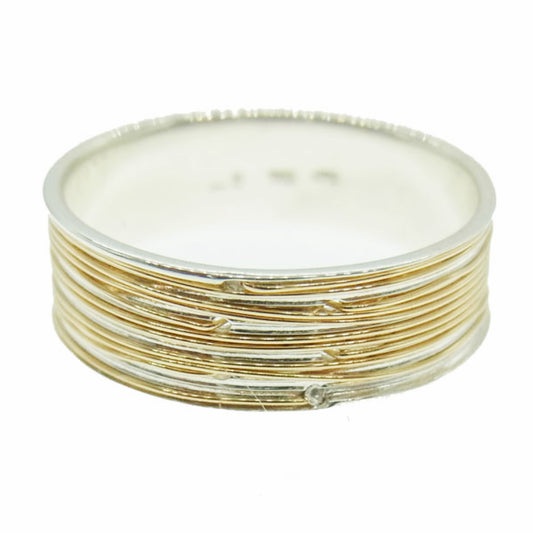 ダントミマツ SPOOL RING LONG K18 SILVER925 リング ゴールド シルバー 9号【中古】