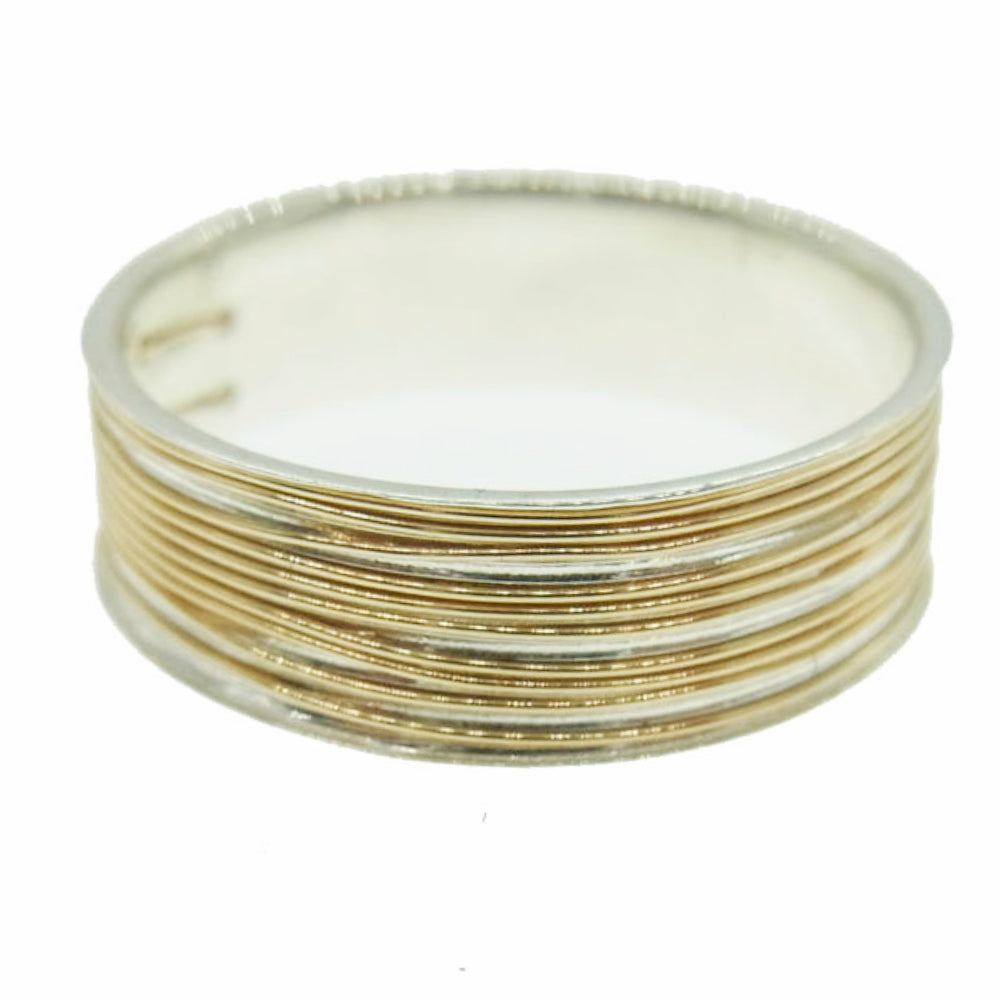 ダントミマツ SPOOL RING LONG K18 SILVER925 リング ゴールド シルバー 9号【中古】