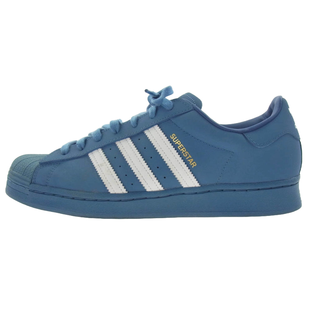 adidas アディダス H06346 フェイクバスターズ鑑定済 × Daiki Tsuneta ダイキツネタ 常田大輝 ×atmos アトモス Superstar スーパースター ローカットスニーカー ライトブルー系 28.5cm【中古】