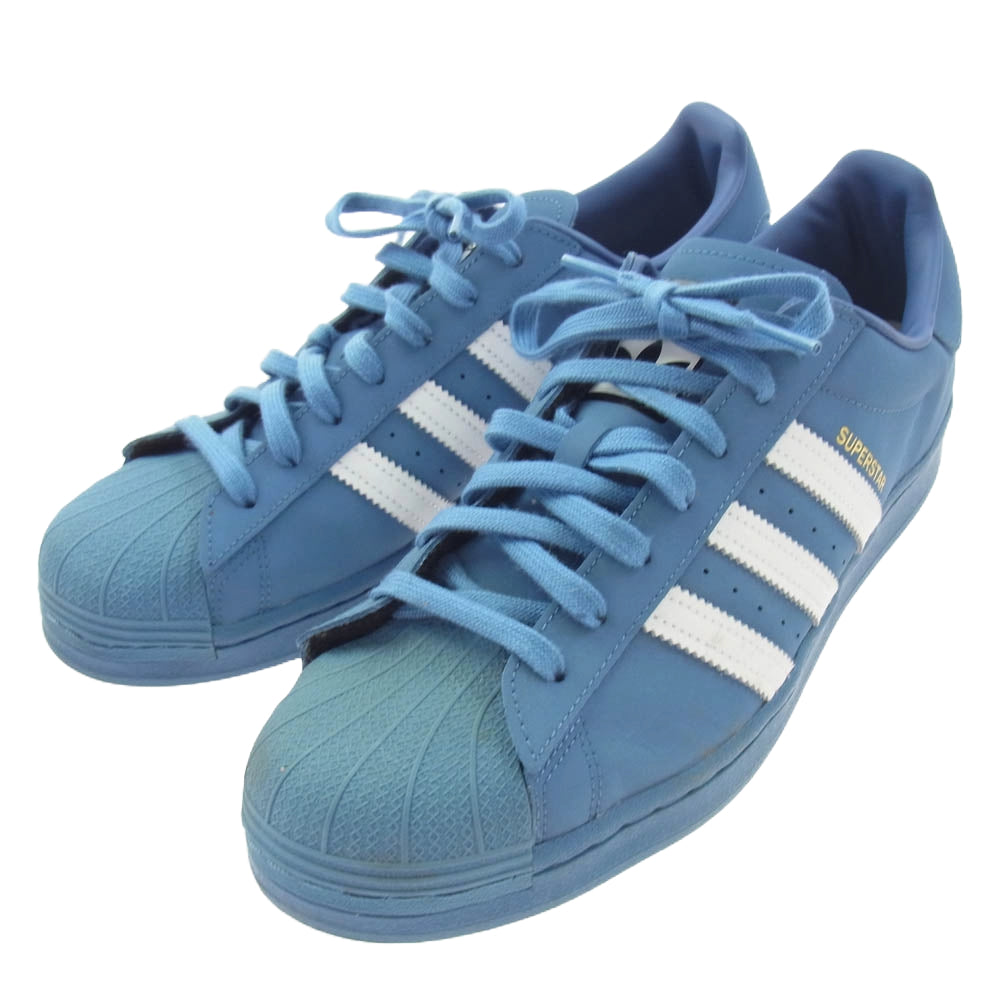 adidas アディダス H06346 フェイクバスターズ鑑定済 × Daiki Tsuneta ダイキツネタ 常田大輝 ×atmos アトモス Superstar スーパースター ローカットスニーカー ライトブルー系 28.5cm【中古】