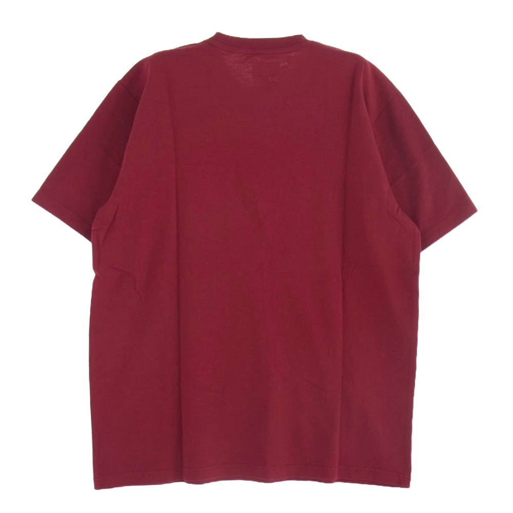 Supreme シュプリーム S/S Pocket Tee Cardinal ポケット 刺繍 半袖 Tシャツ カーディナル エンジ系 M【中古】