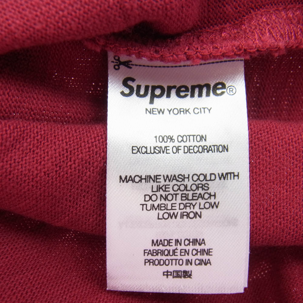 Supreme シュプリーム S/S Pocket Tee Cardinal ポケット 刺繍 半袖 Tシャツ カーディナル エンジ系 M【中古】