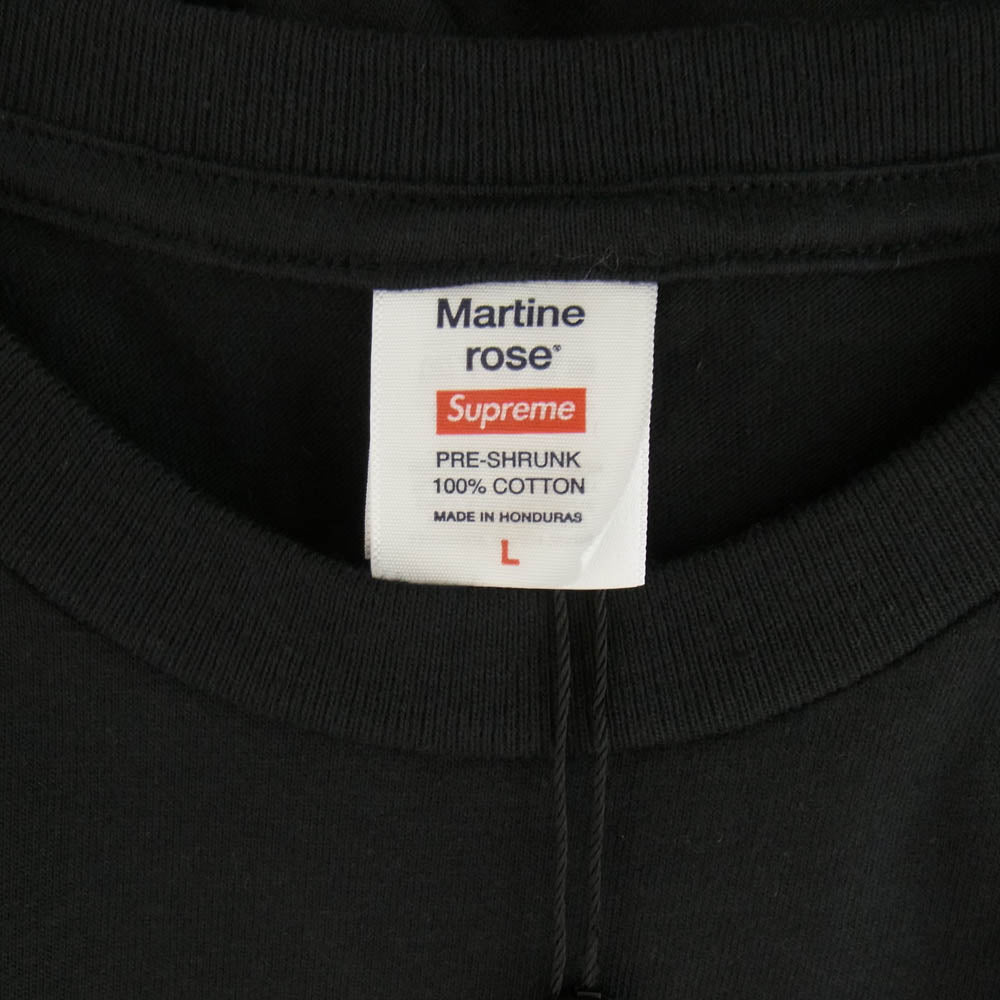 Supreme シュプリーム MARTINE ROSE TEE マーティン・ローズ ロゴプリント 半袖 Tシャツ ブラック系 L【美品】【中古】
