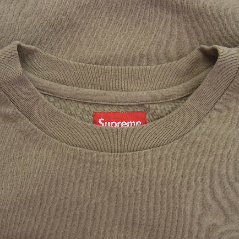 Supreme シュプリーム 23SS S/S Pocket Tee #A Taupe  ポケット 刺繍 半袖 Tシャツ ライトブラウン系 M【美品】【中古】