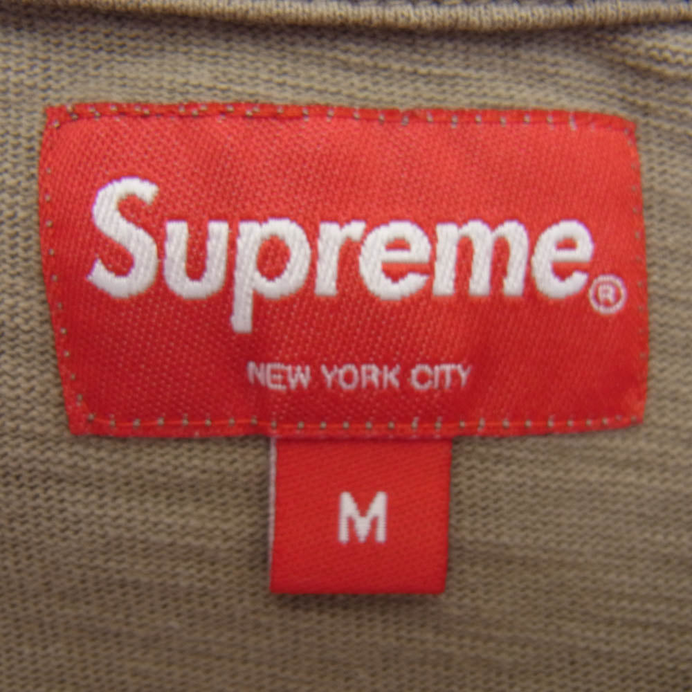 Supreme シュプリーム 23SS S/S Pocket Tee #A Taupe  ポケット 刺繍 半袖 Tシャツ ライトブラウン系 M【美品】【中古】