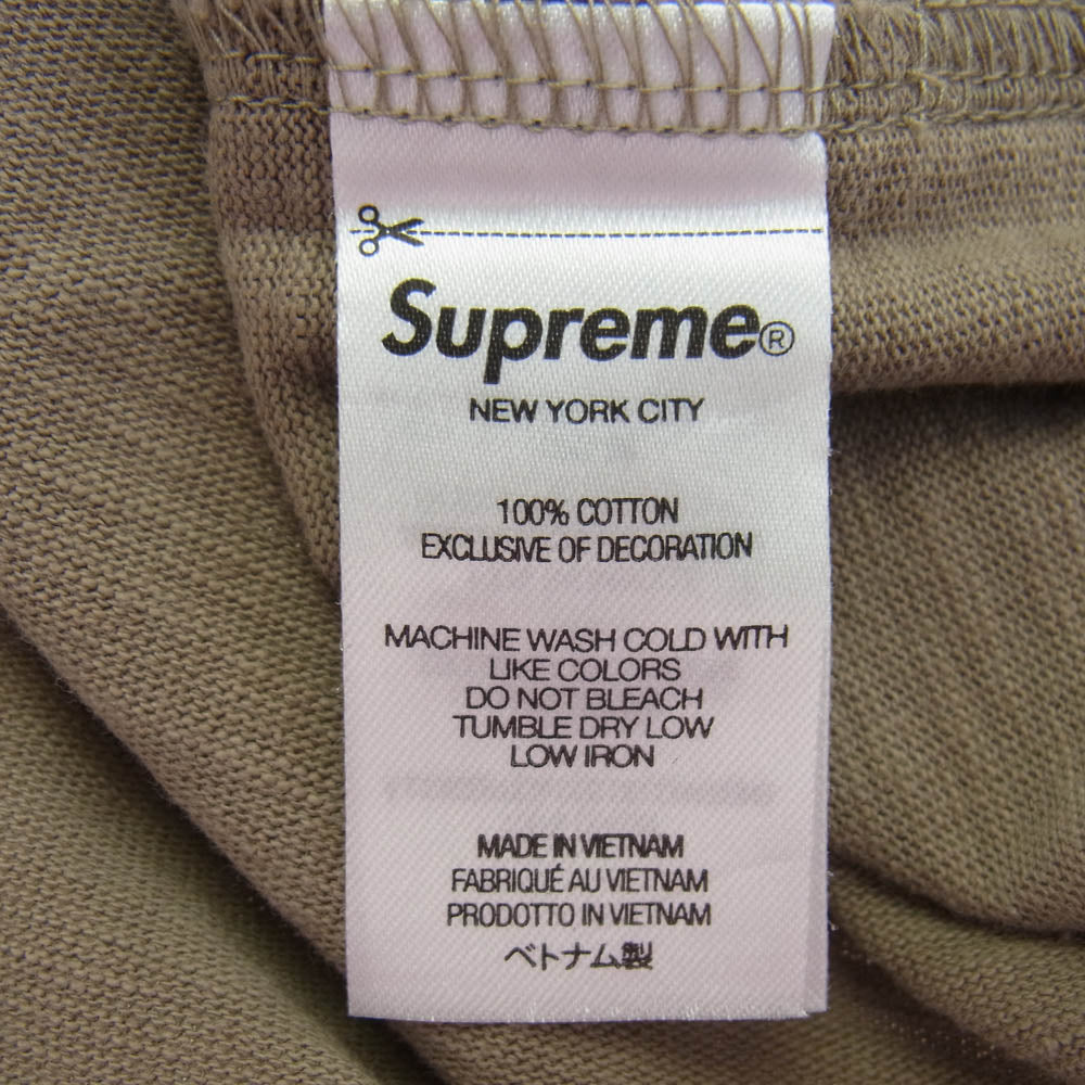 Supreme シュプリーム 23SS S/S Pocket Tee #A Taupe  ポケット 刺繍 半袖 Tシャツ ライトブラウン系 M【美品】【中古】