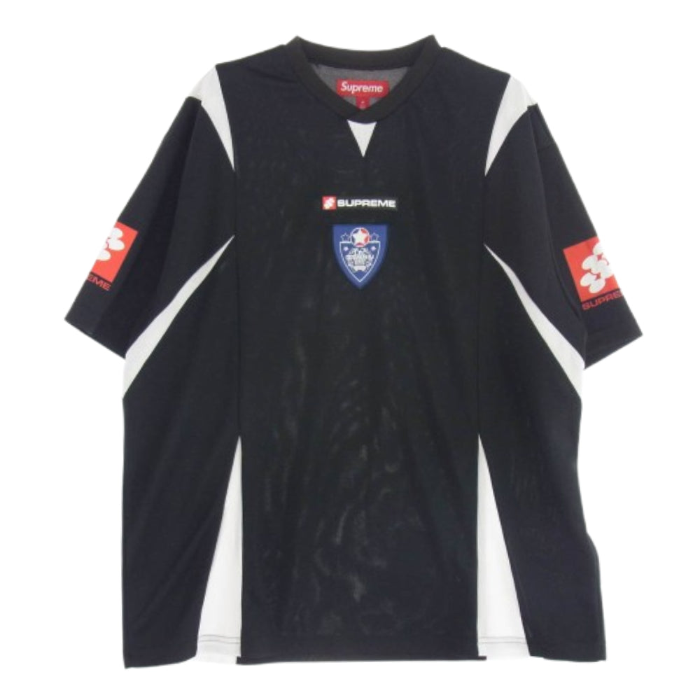 Supreme シュプリーム 24FW CREST SOCCER JERSEY クレスト サッカー ジャージ 半袖 Tシャツ ブラック系 M【美品】【中古】