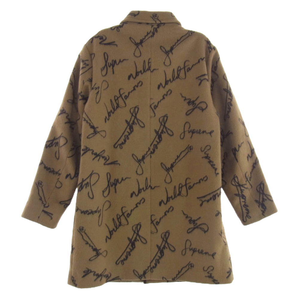 Supreme シュプリーム 20AW Script Logos Wool Overcoat スクリプトロゴ ウール オーバーオール ブラウン系 M【中古】